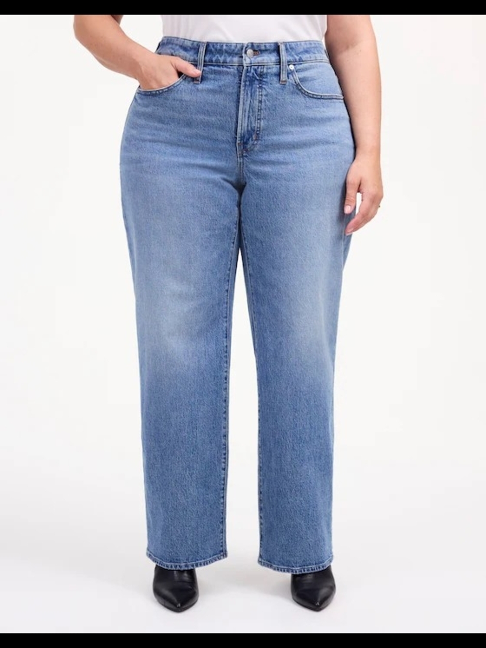 Madewell Perfect Vintage Straight Leg Jeans in Light Blue Denim Size 35 Or 20w